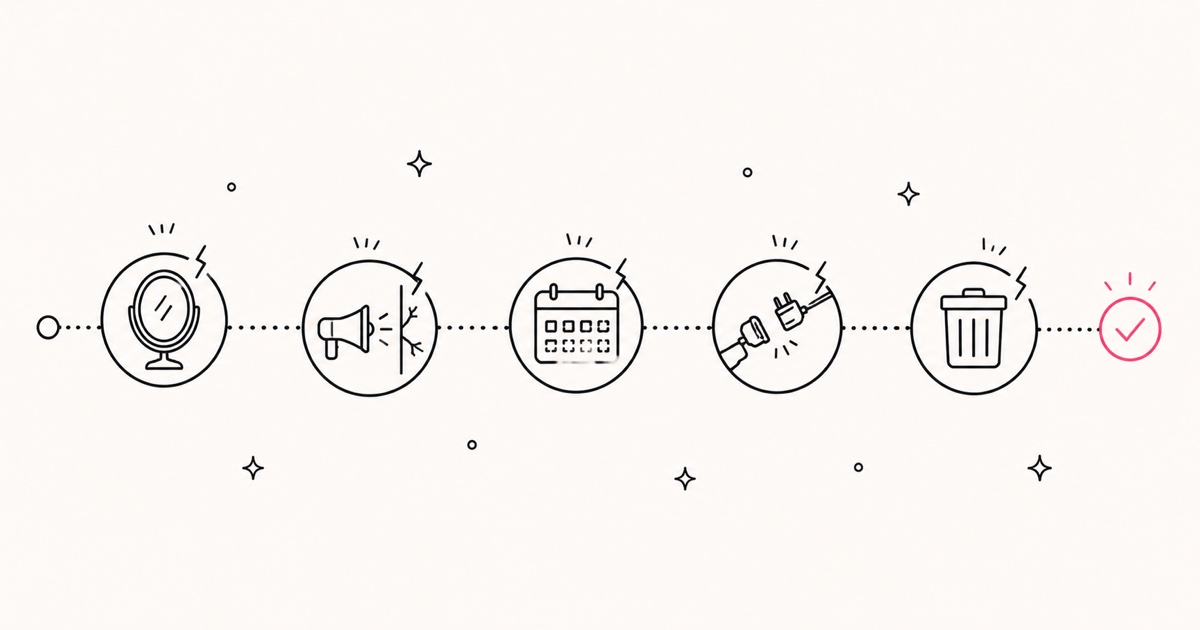 Diagram of five reasons business content fails to create customers