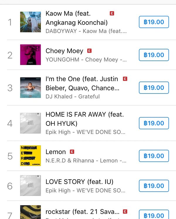 iTunes hip-hop chart showing a second number one release