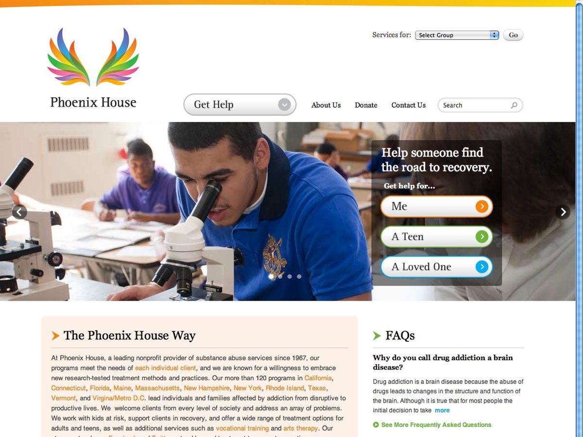 Phoenix House nonprofit website design