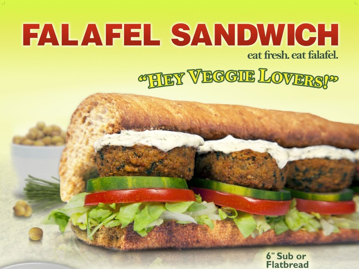 Subway falafel sandwich national campaign graphic design
